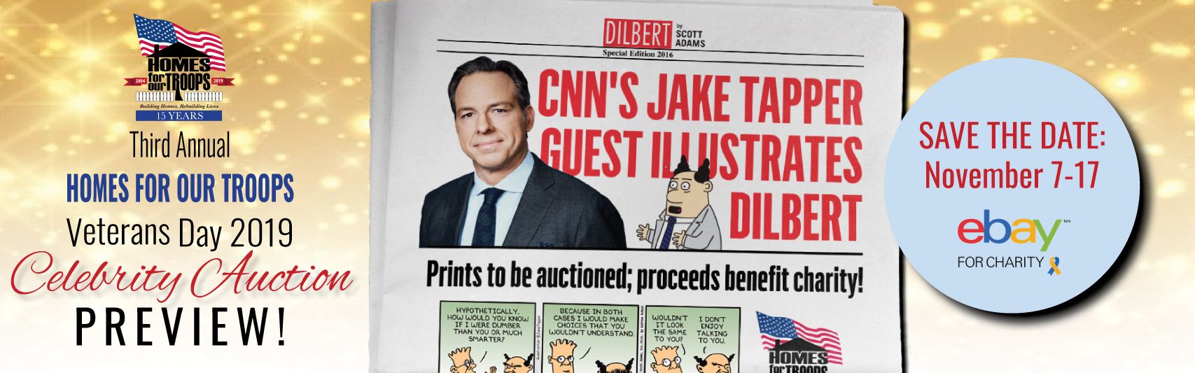 CNN's Jake Tapper and Cartoonist Scott Adams to auction off original Dilbert  comic for Veteran charity – Homes For Our Troops