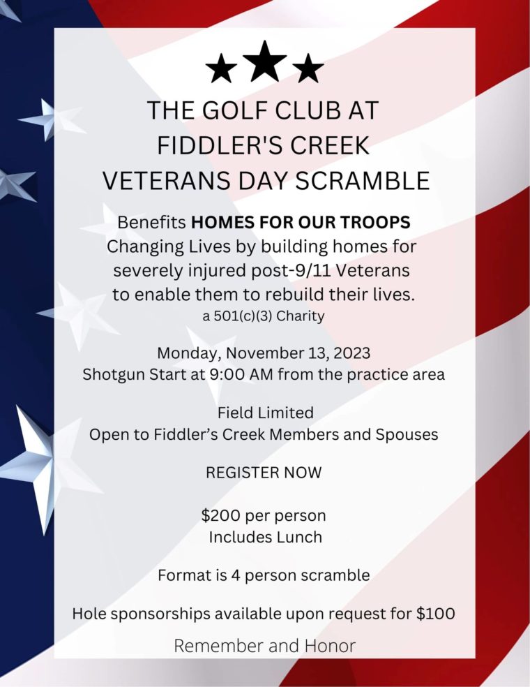 FL- Veterans Day Scramble Golf Tournament @ The Golf Club at Fiddler's Creek | Naples | Florida | United States