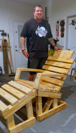 One of Built Blind’s other creations: a patio lounger chair.